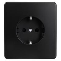 MIELE ROUND Розетка 1-ая с/з с/у, со шторками 16А черная KRANZ