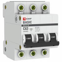 Автомат 3Р 63А C 4,5кА ВА47-29 EKF Basic 