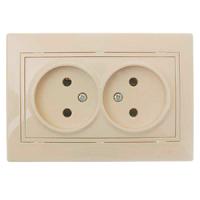 Мира бежевый розетка скрытая 2-мест IP20 