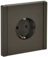 Фортепиано серый розетка скрытая 1-мест заземление IP20 винтовое крепление