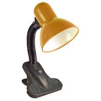 Светильник настольный 60Вт E27 оранжевый прищепка 
