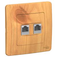 Бланка ясень розетка RJ45 скрытая 2-ая  