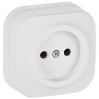 Глори белый розетка открытая 1-мест IP20 