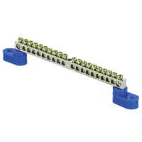 Шина нулевая 6*9 20групп 2 угловых изолятора синий винтовой по краям EKF PROxima