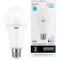 Лампа свд 220В E27 30Вт 4100К 2360лм стандарт A67 матовая Gauss 