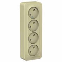 Бланка бежевый розетка открытая 4-мест IP20 