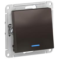 Атлас мокко переключатель 1кл с подсветкой скрытая 10А IP20 