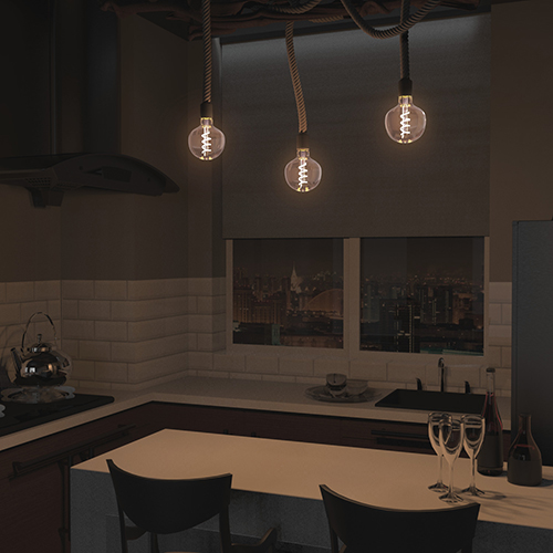 Лампа декор свд Е27 5Вт 1800К 190лм G125 розовая филамент Gauss 