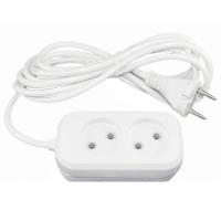 Удлинитель 2-мест 5м ПВС 2*0,75 белый Jett  