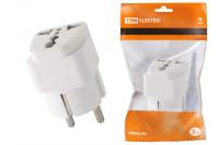 Переходник 16А белый круглый TDM аналог 3802462