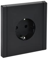 Фортепиано черный механизм розетки скрытая 1-мест заземление шторки IP20 