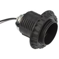 Патрон подвесной E27 пластик черный Rexant с проводом 20см