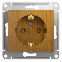 Глосса дуб розетка скрытая 1-мест заземление шторки IP20 