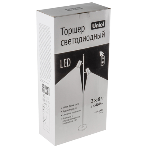 Торшер свд 12Вт 4500К 900лм белый ULM-T600 2х6W диммер