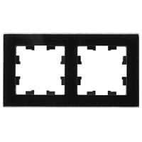 Атлас черный рамка 2-ая универсально стекло