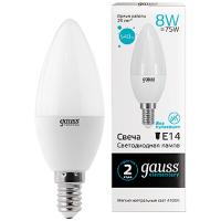 Лампа свеча свд Е14 8Вт 4100К 540лм С37 матовая Gauss 