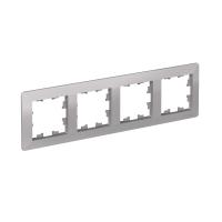 Atlas Design AIR алюминий/дымчатый черный рамка 4-ая универсально 