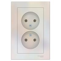 Атлас жемчуг розетка скрытая 2-мест IP20 