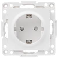 Стокгольм белый розетка скрытая 1-мест заземление шторки IP20