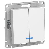 Атлас лотос выключатель 2кл с подсветкой скрытая 10А IP20 