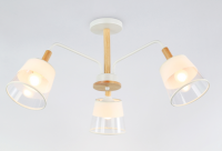 Светильник потолочный (люстра) 3*40Вт Е27 белый/светлое дерево