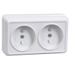 Октава белый розетка открытая 2-мест шторки IP20 