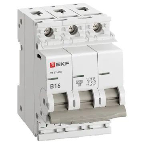 Автомат 3Р 16А B 4,5кА ВА47-63N EKF PROxima