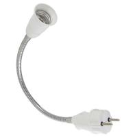 Переходник 10А белый вилка-патрон Е27 TDM 300мм