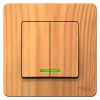 Бланка выключатель скрытая ясень 2кл 10А с подсветкой IP20 