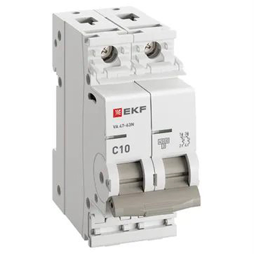 Автомат 2Р 10А C 4,5кА ВА47-63N EKF PROxima