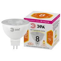 Лампа свд 220В GU5.3 8Вт 2700К 650лм MR16 прозрачная ЭРА линза 38°