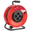 Удлинитель 4-мест 40м КГ 3*2,5 красный катушка металл IP20 EKF 