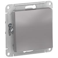 Атлас выключатель скрытая алюминий 1кл 10А IP20  с самовозвратом
