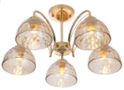 Светильник потолочный (люстра) 5*40Вт Е27 золото/дымчатый Terri модерн