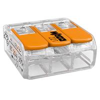 Клемма 3*4,0мм2 с рычажком компактная прозрачный Wago 221-413 4шт