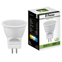 Лампа свд 220В GU5.3 3Вт 4000К 270лм MR11 матовая Feron 