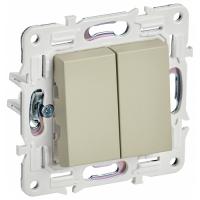 Сканди бежевый выключатель 2кл скрытая 10А IP20 