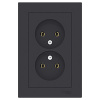 Атлас антрацит розетка скрытая 2-мест IP20 