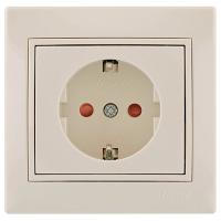 Мира бежевый розетка скрытая 1-мест заземление шторки IP20 