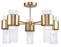 Светильник потолочный (люстра) 5*40Вт Е14 золото/прозрачный модерн