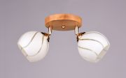 Светильник потолочный (люстра) 2*40Вт E27 дерево/золото/белый 