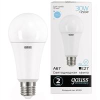 Лампа свд 220В Е27 30Вт 6500К 2390лм стандарт A67 матовая Gauss 