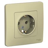Бланка бежевый розетка скрытая 1-мест заземление IP20 