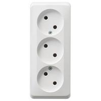 Этюд белый розетка открытая 3-мест IP20 