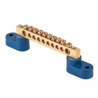 Шина нулевая 6*9 10групп 2 угловых изолятора синий винтовой по краям EKF