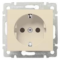 Валена слоновая кость розетка скрытая 1-мест заземление шторки IP21 
