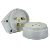 Комплект 32А 250В розетка+вилка открытая белый IP20