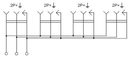 Глори дуб розетка открытая 4-мест заземление IP20