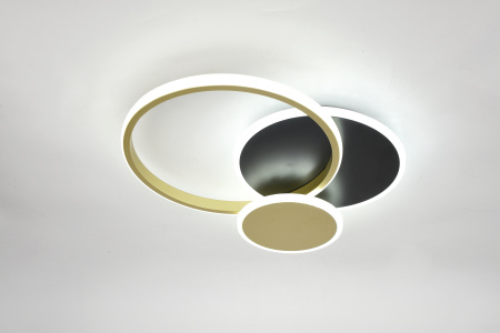 Светильник потолочный (люстра) свд 60Вт 3000К-6500К 4900лм черный/золото пульт