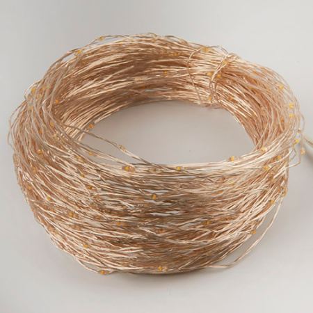 Гирлянда нить 50м теплый белый 500свд IP44 прозрачный провод "Роса" с д/у